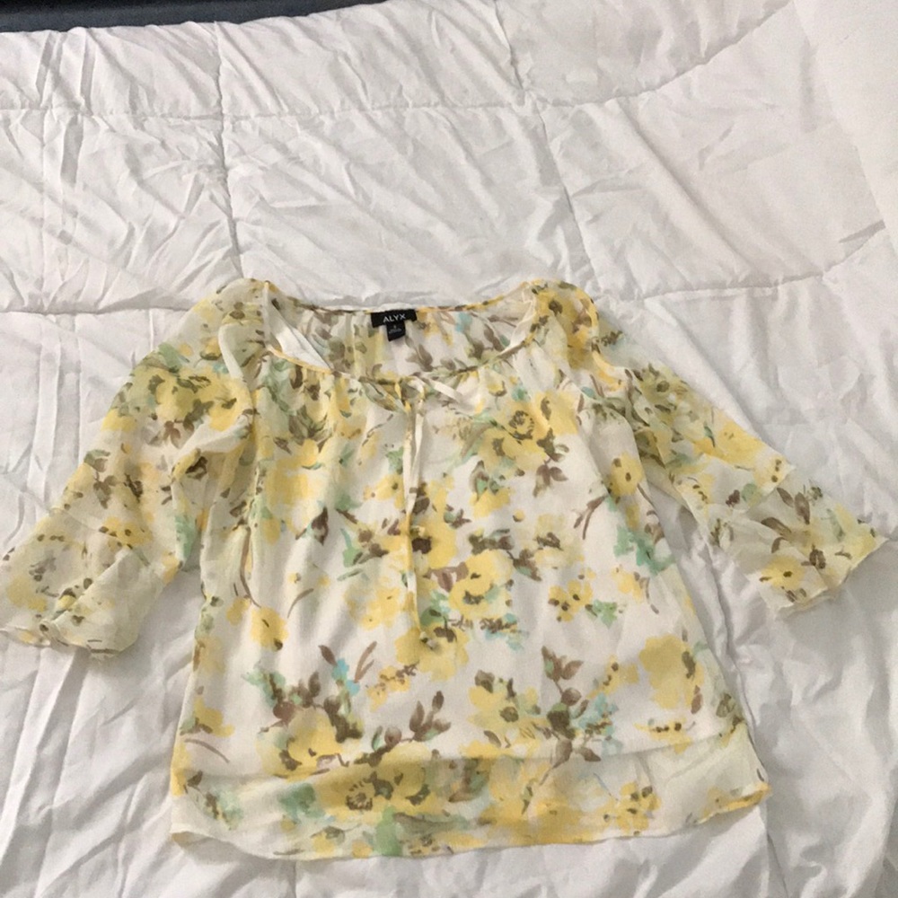 Sheer blouse with tank top attached